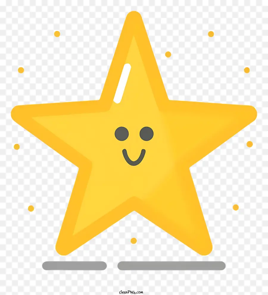 gelbe Sterne - Lächelnd gelber Stern mit glänzender Oberfläche und Halo