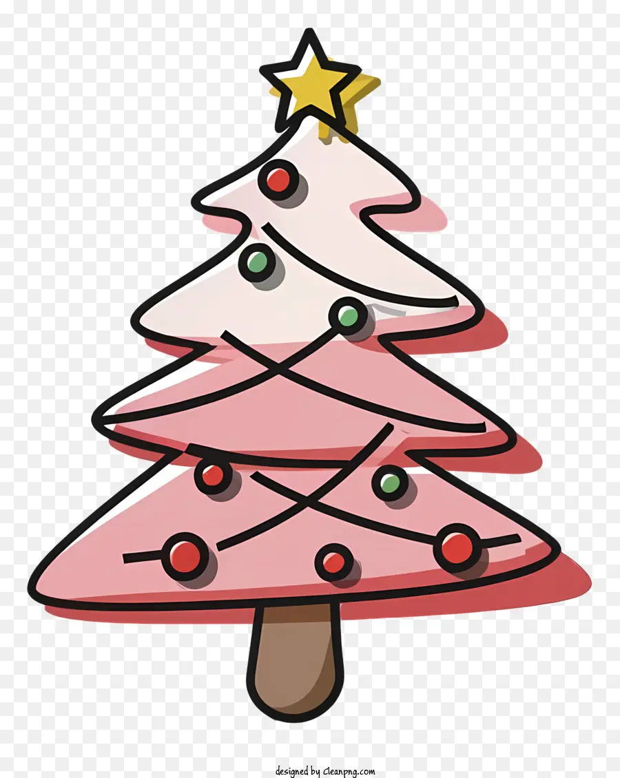 decorazioni per albero di natale - Albero di Natale rosa luminoso e allegro con decorazioni