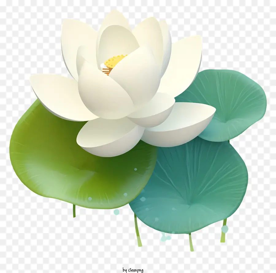 Lotusblüte - Weiße Lotusblume mit rosa Zentrum auf grünem Blatthintergrund