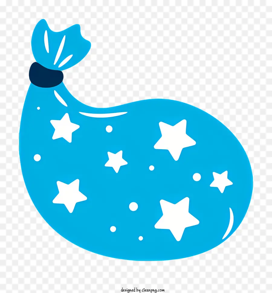 nastro blu - Borsa blu galleggiante con stelle e nastro