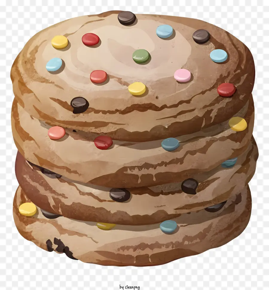 Rắc - Chồng cookie rắc đầy màu sắc trên nền đen
