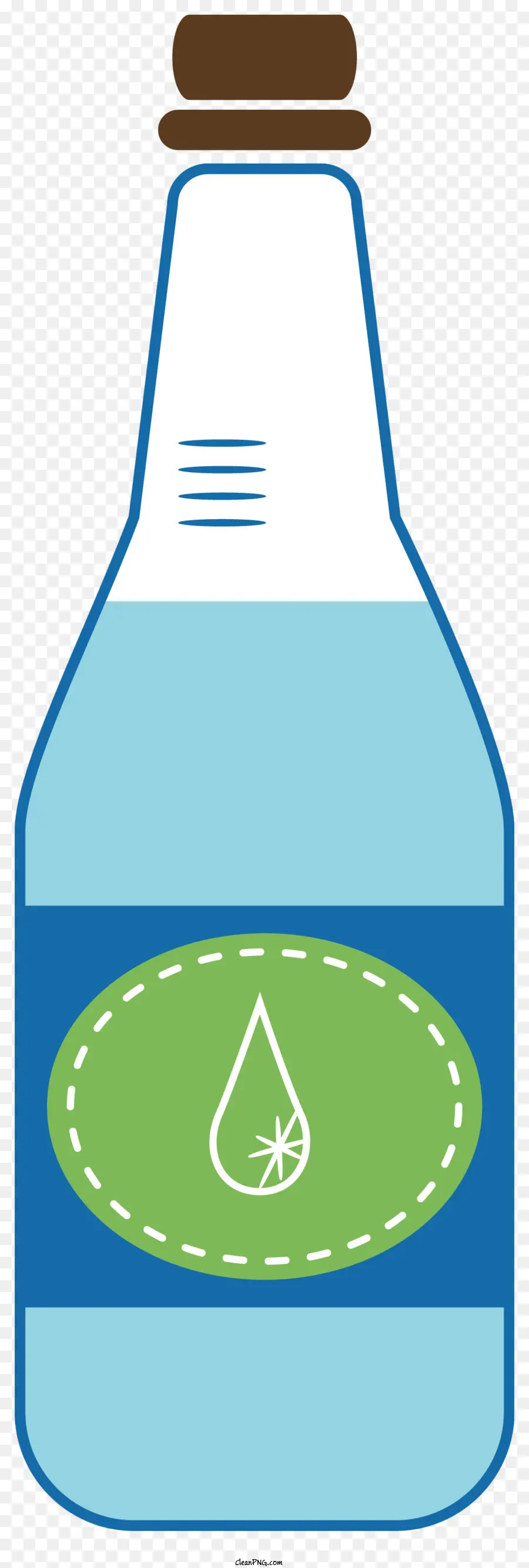 Kunststoff Flasche - Wasser in Plastikflasche mit grüner Kappe