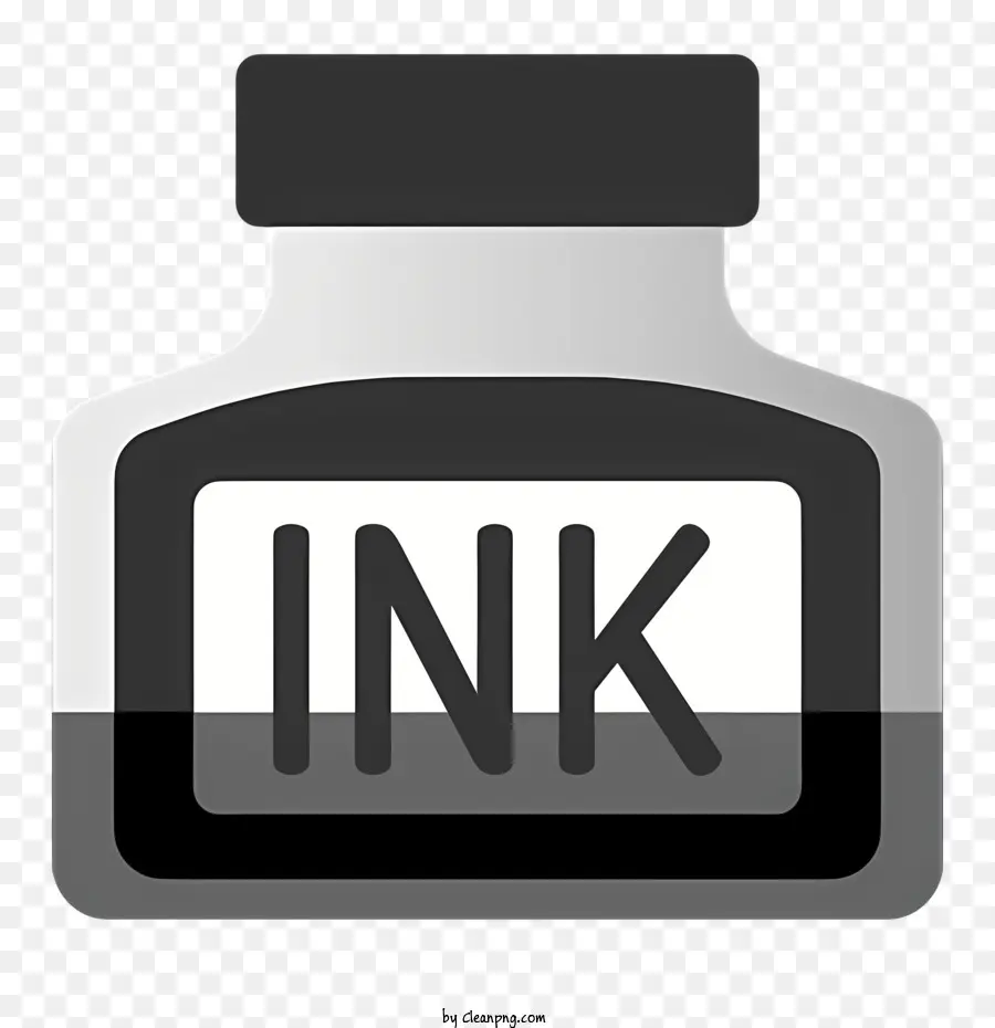 Tinte Glasflasche Rand Schwarze Buchstaben dunkle Farbe - Glasflasche mit dunkelschwarzer Tinte gefüllt