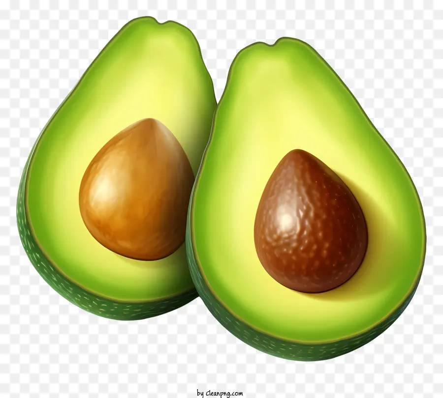 Avocado - Reife Avocado -Hälften mit und ohne Grube