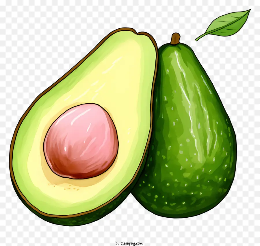 Avocado - Vista ravvicinata di due metà dell'avocado