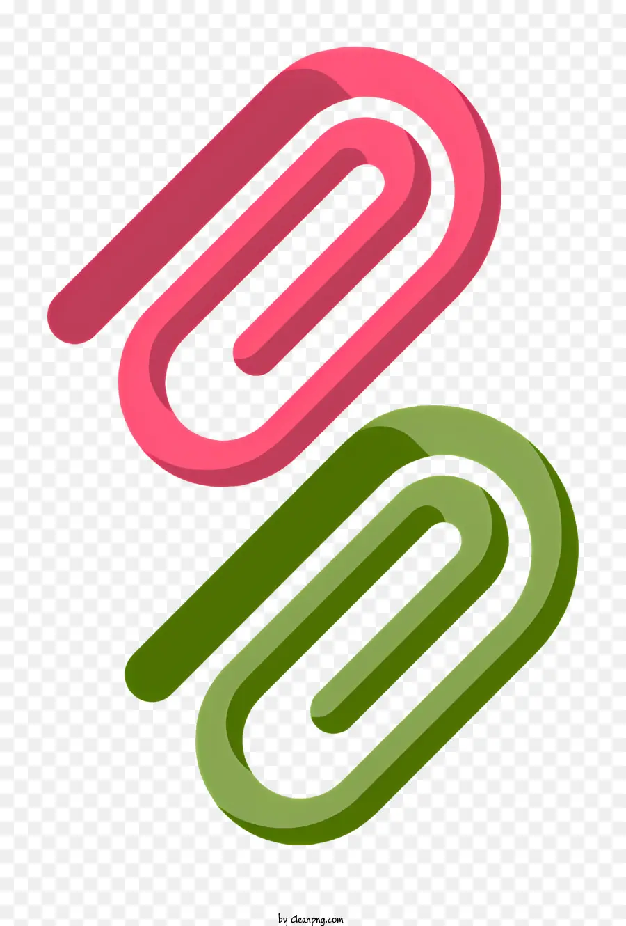 papierklammernder grünes griff rososen griff clip schwarzer Hintergrund - Papierclip mit grünem und rosa Griff am Schwarz