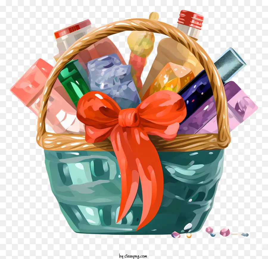 personal care items toothbrushes hairbrushes basket with ribbon personal hygiene products