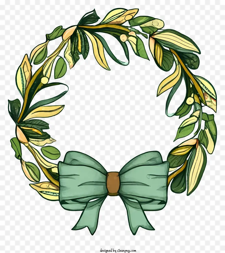 wreath green leaves blue bow leaf colors wreath decoration
