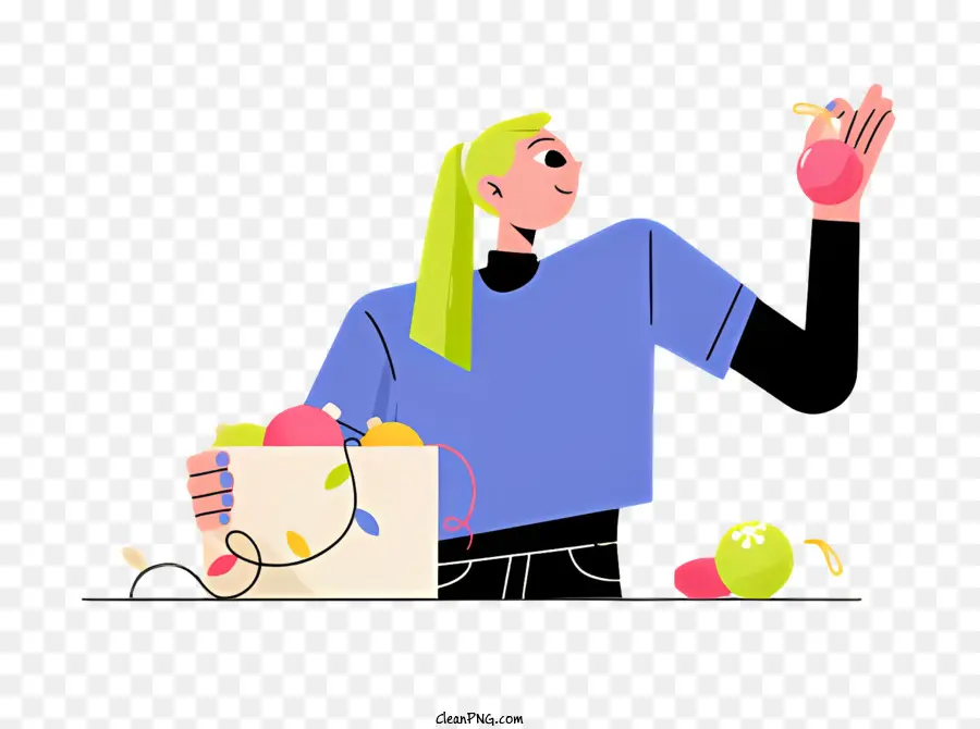 shopping frutti mele banane donna - Donna con borsa che raggiunge i frutti in negozio