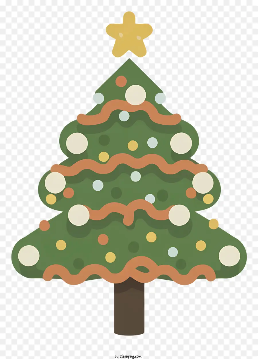 Christbaumschmuck - Buntes Weihnachtsbaum mit Stern oben