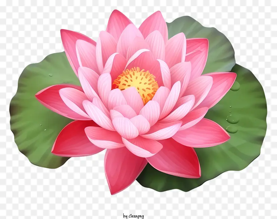 Lotusblüte - Schöne rosa Lotusblume auf grünem Blatt
