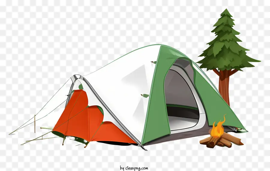 campsite tent fire pit tree camping