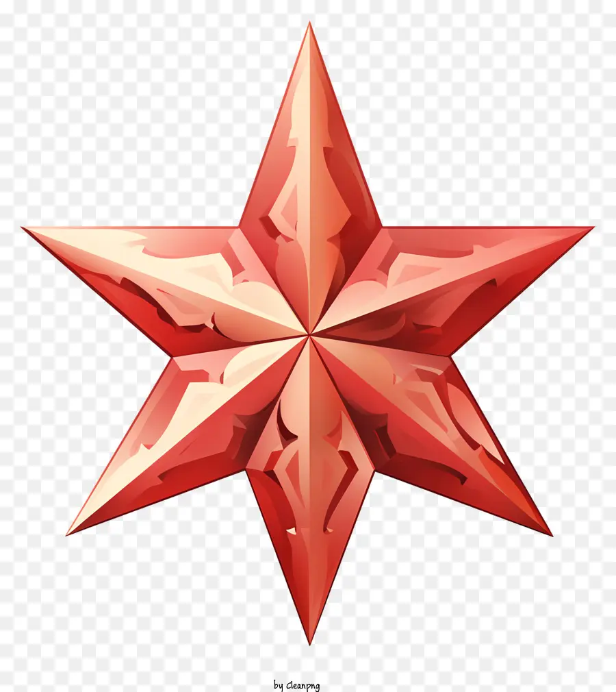 Roter Stern - Red 3D -Stern mit mehreren hellen Punkten