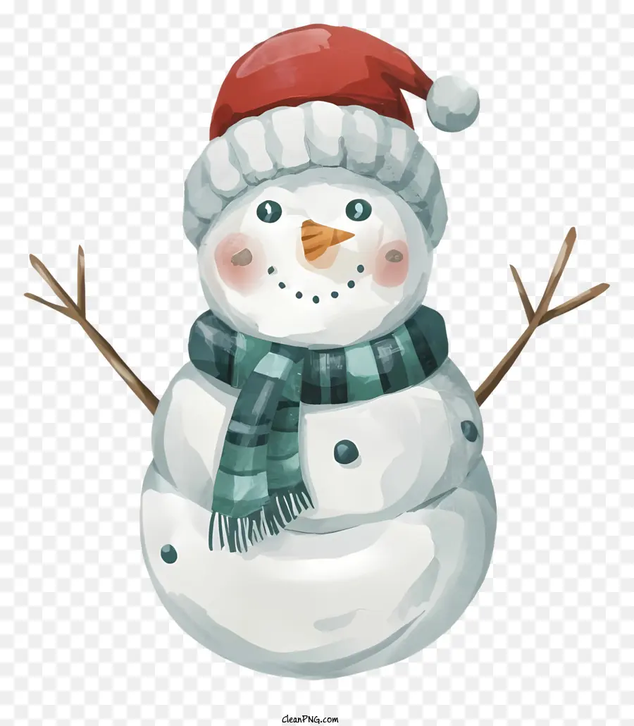 ông già noel chiếc mũ - Người tuyết tươi cười với cánh tay và trang phục mùa đông