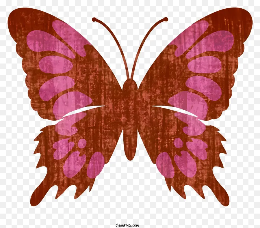 Flügel - Transparenter Schmetterling mit braunem Körper und rosa Flecken, schwebend