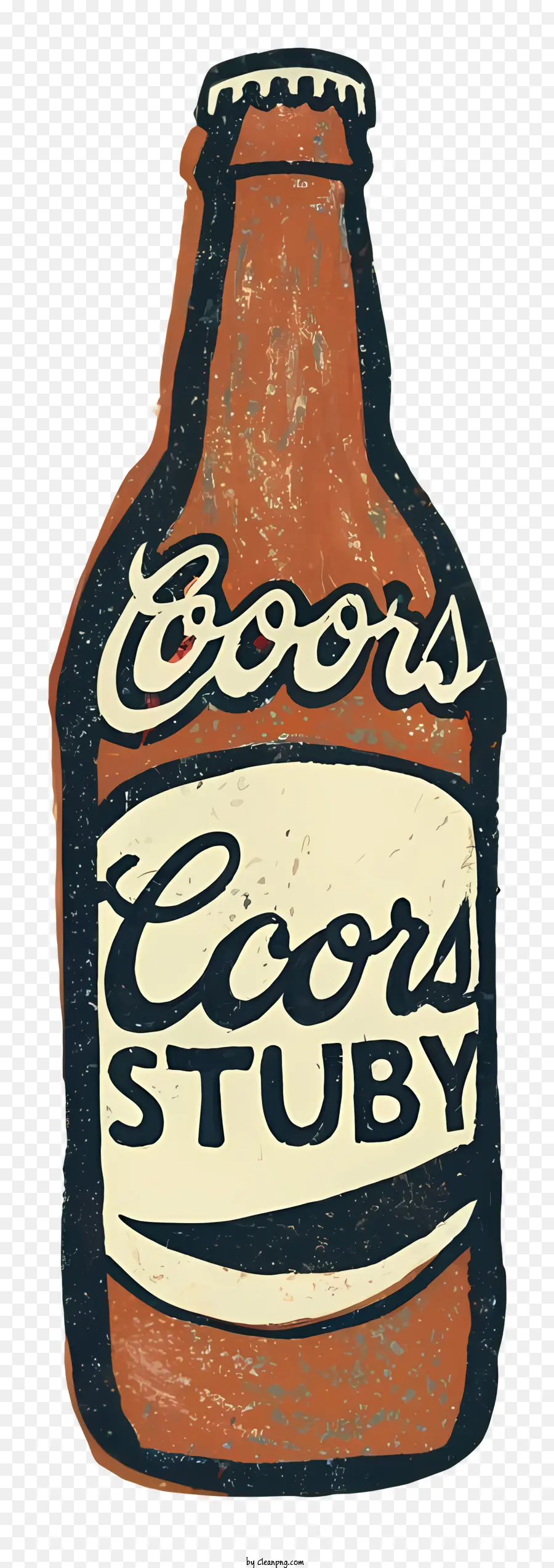 cobra stud beer clear glass bottle brown label handwritten script font aged bottle
