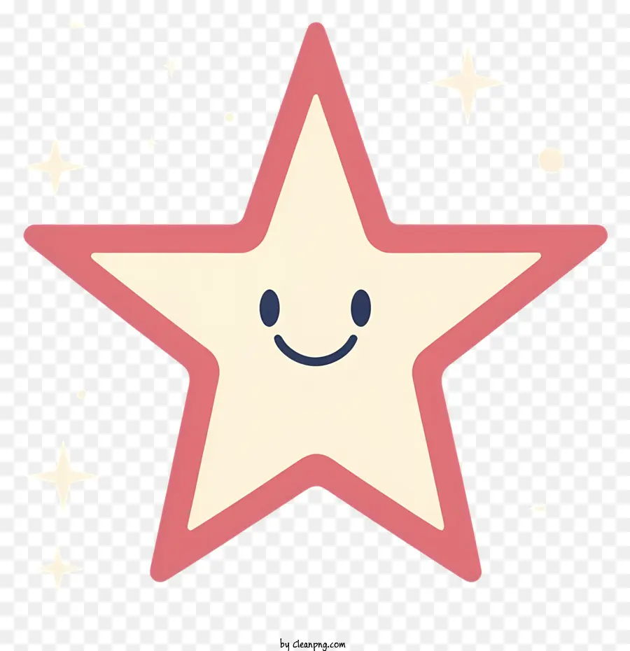 smiley Gesicht - Lächelnder Stern symbolisiert Glück und Freude