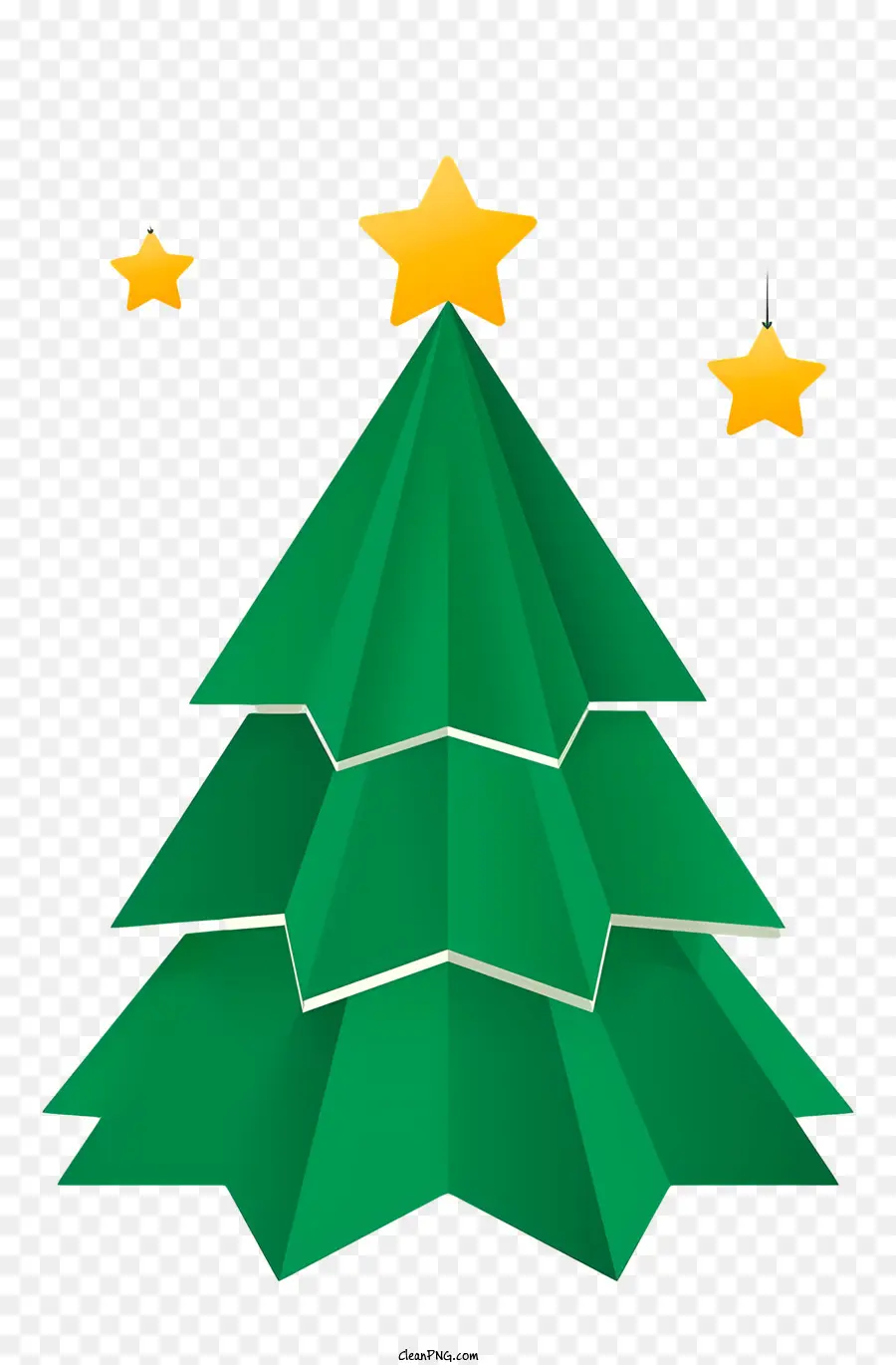 cây giáng sinh - Cây thông Noel giấy xanh với Star Cut Outs