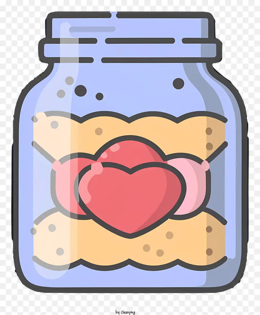 weißen hintergrund - Glasglas mit blauem und rosa Gelee Herz