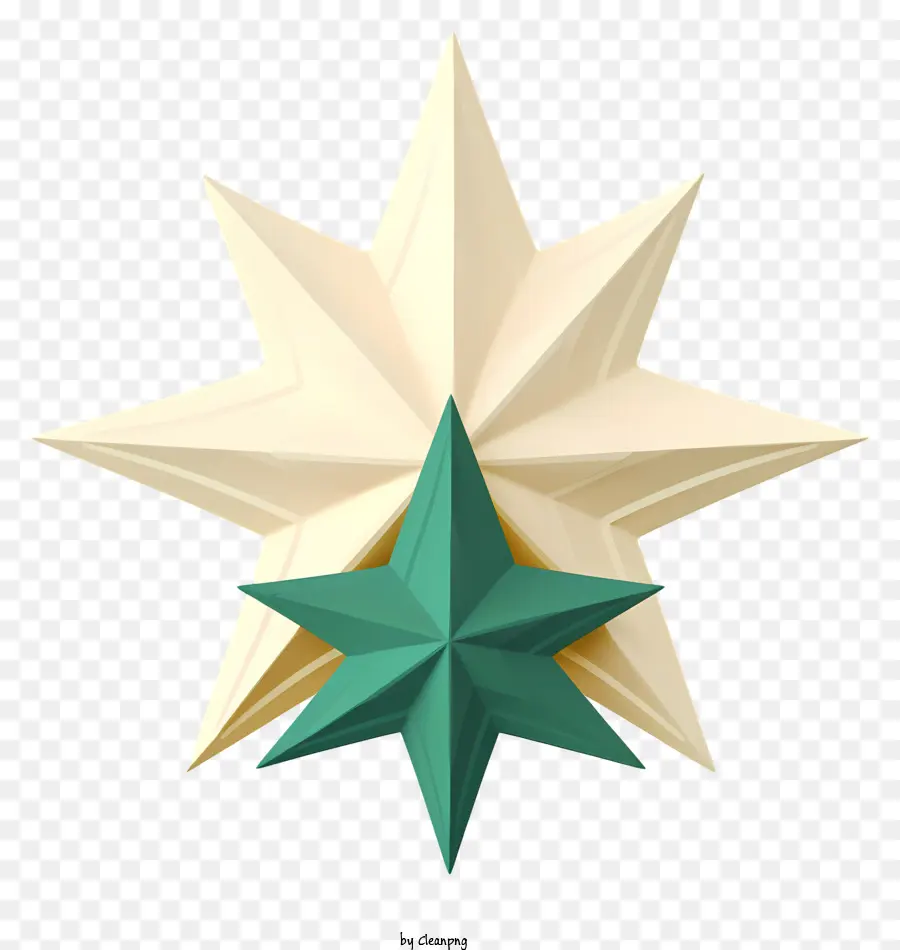 weißen hintergrund - Grüner Stern mit weißen und goldenen Details