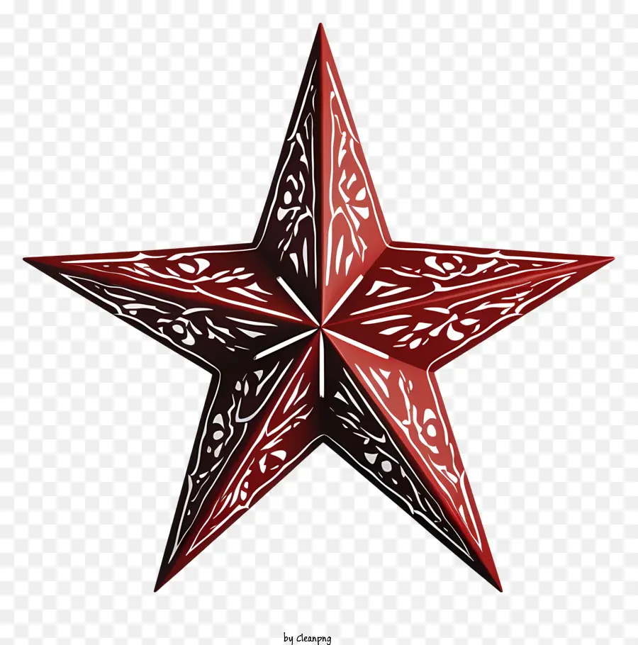 sao đỏ - Ngôi sao đỏ với hoa văn phức tạp, hình ảnh trang trí