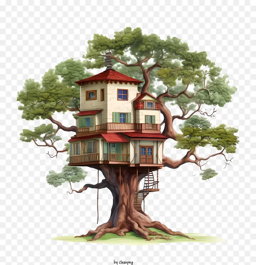 Tree House House Treehouse Tree House hoher Baum - 