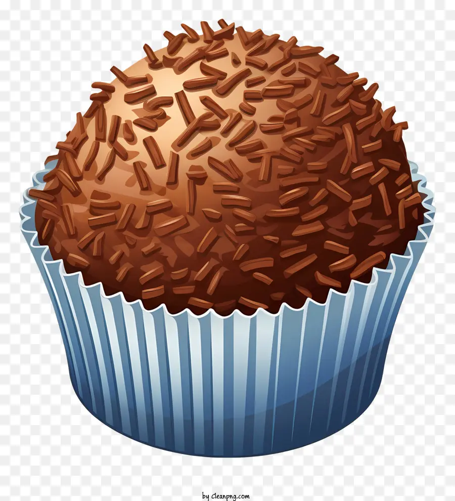 Streusel - Schokoladen -Cupcake mit Zuckerguss, Streusel und Schokoladenchips