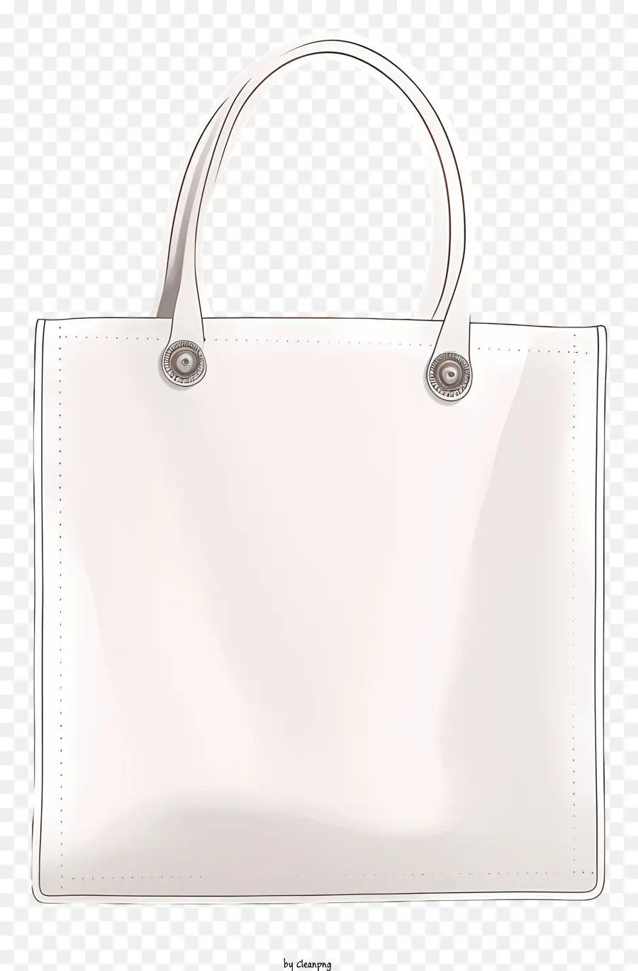 white handbag long strap metal buckle closure zipper pocket fabric lining