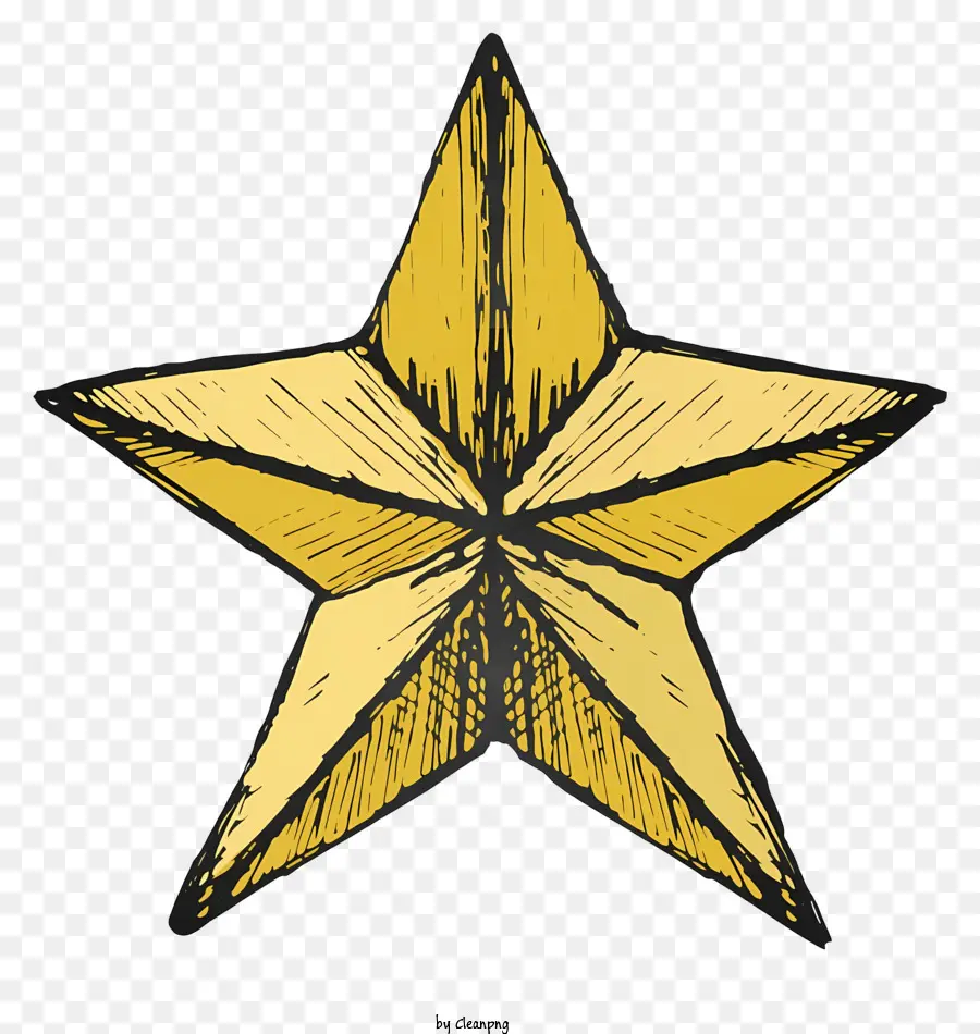 Stella D'Oro - Golden Star su sfondo nero per un design elegante
