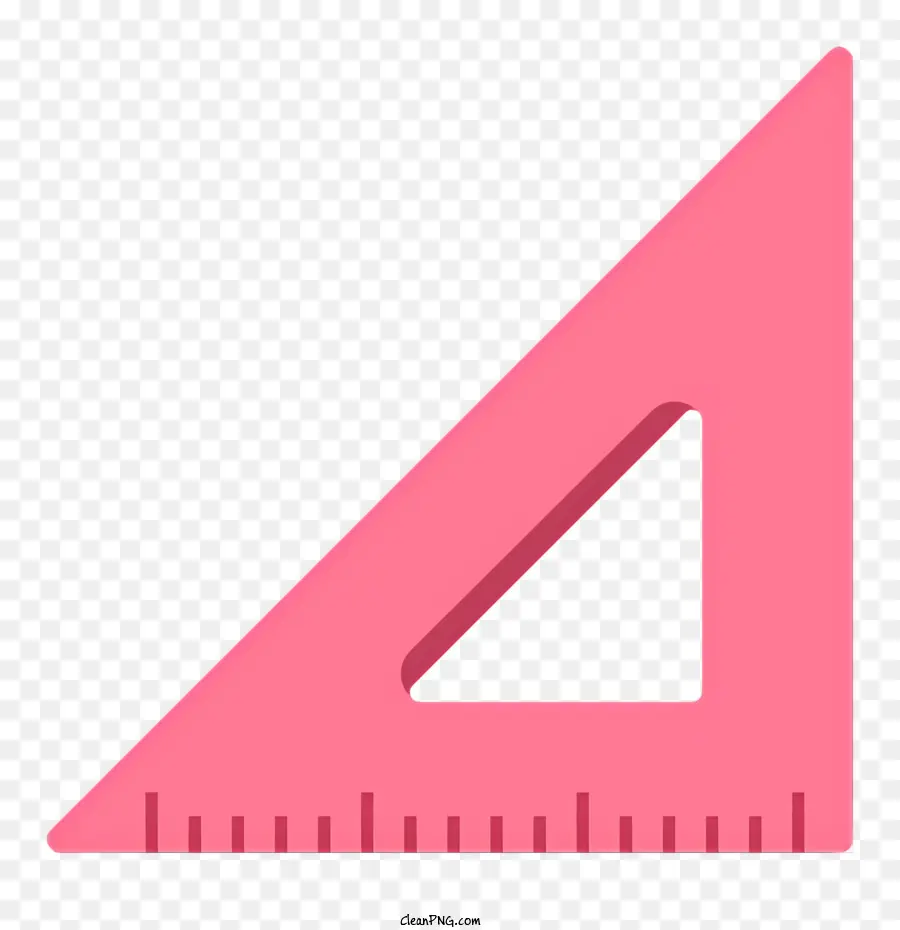 pink triangle flat surface pointed tip horizontal position downward facing tip