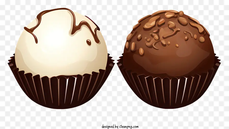 Osterei - Bild von zwei Schokoladeneier mit verschiedenen Beschichtungen