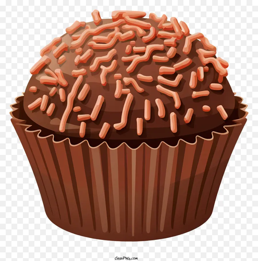 Streusel - Schokoladen -Cupcake mit rosa Streusel auf Schwarz