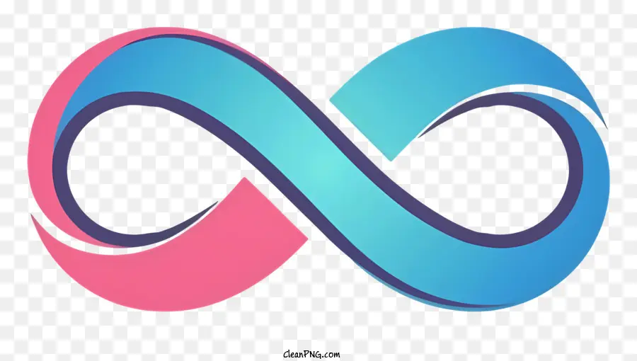 Simbolo di infinito - Simbolo infinito rosa e blu su sfondo nero