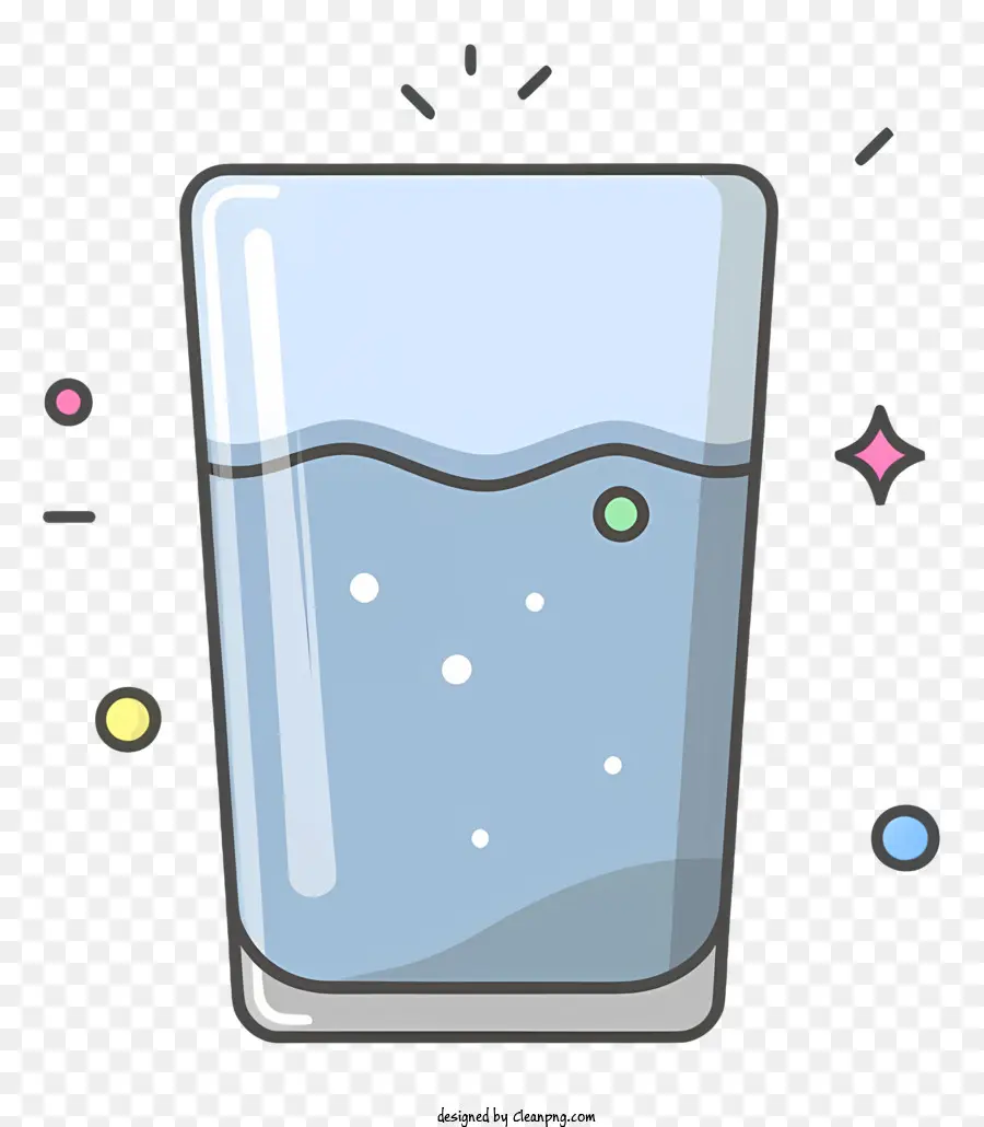 vetro da disegno da cartone animato pieno d'acqua piccoli cerchi di colore blu bianco - Vetro realistico d'acqua con design elegante