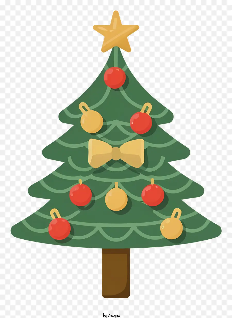 Weihnachtsbaum - Weihnachtsbaum mit roten und goldenen Dekorationen