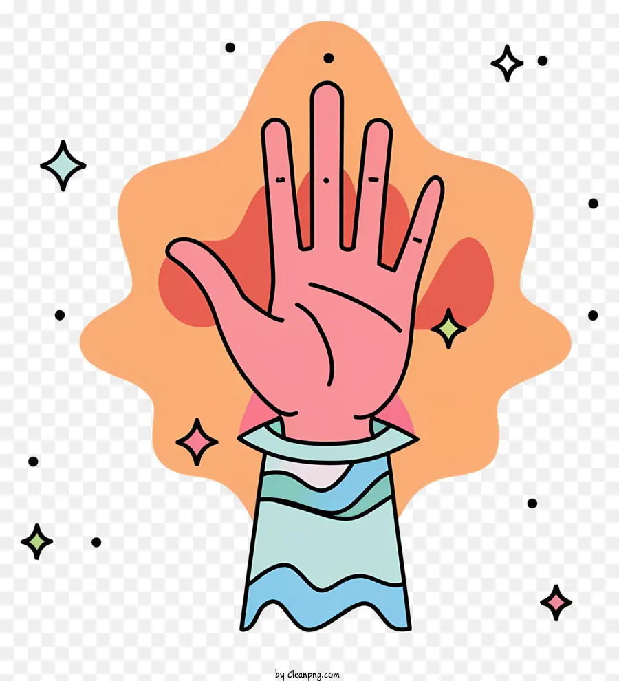 Tóm tắt tay nổi tay màu đen dòng tay trong suốt tay màu xanh sáng - Tay vươn về phía các vì sao trong không gian xanh