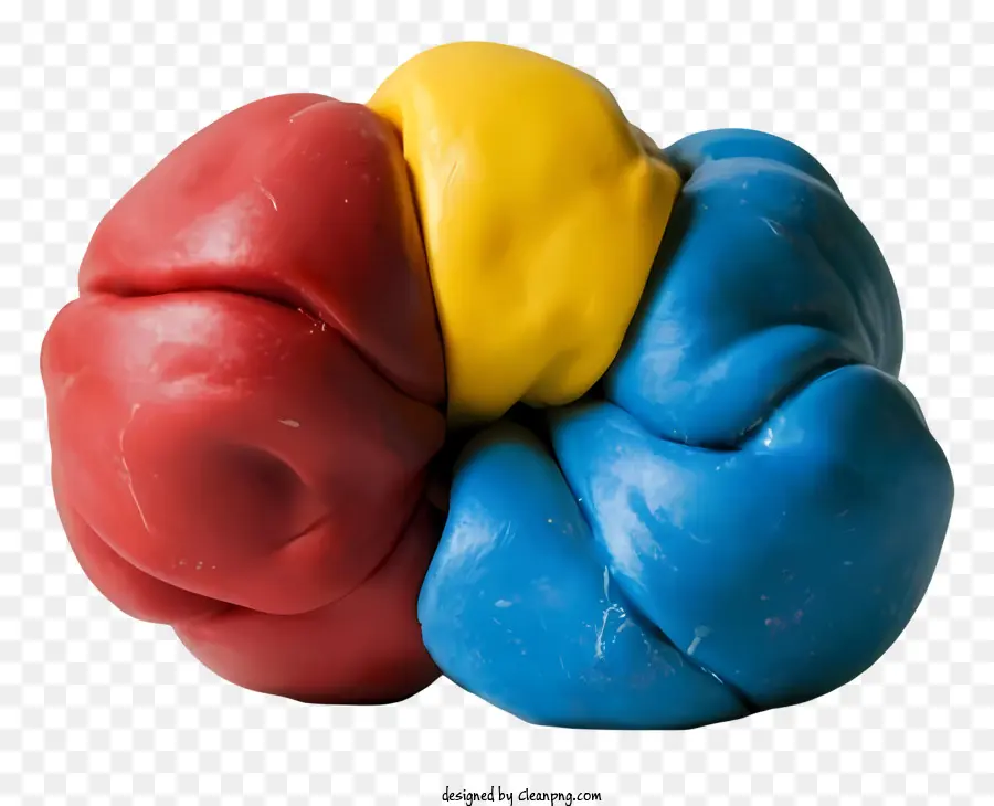 Modello vorticoso a sfera di gomma a sfera giallo blu brillante - Sfera di gomma colorata con sezioni vorticose; 
giocattolo per bambini