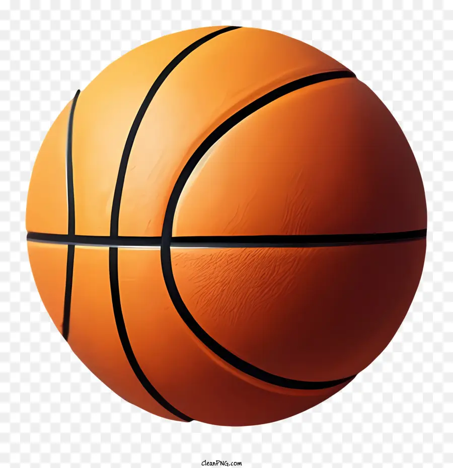 Basketball Sportball Ledersynthetisches Material - Glänzender Plastikbasketball auf schwarzem Hintergrund