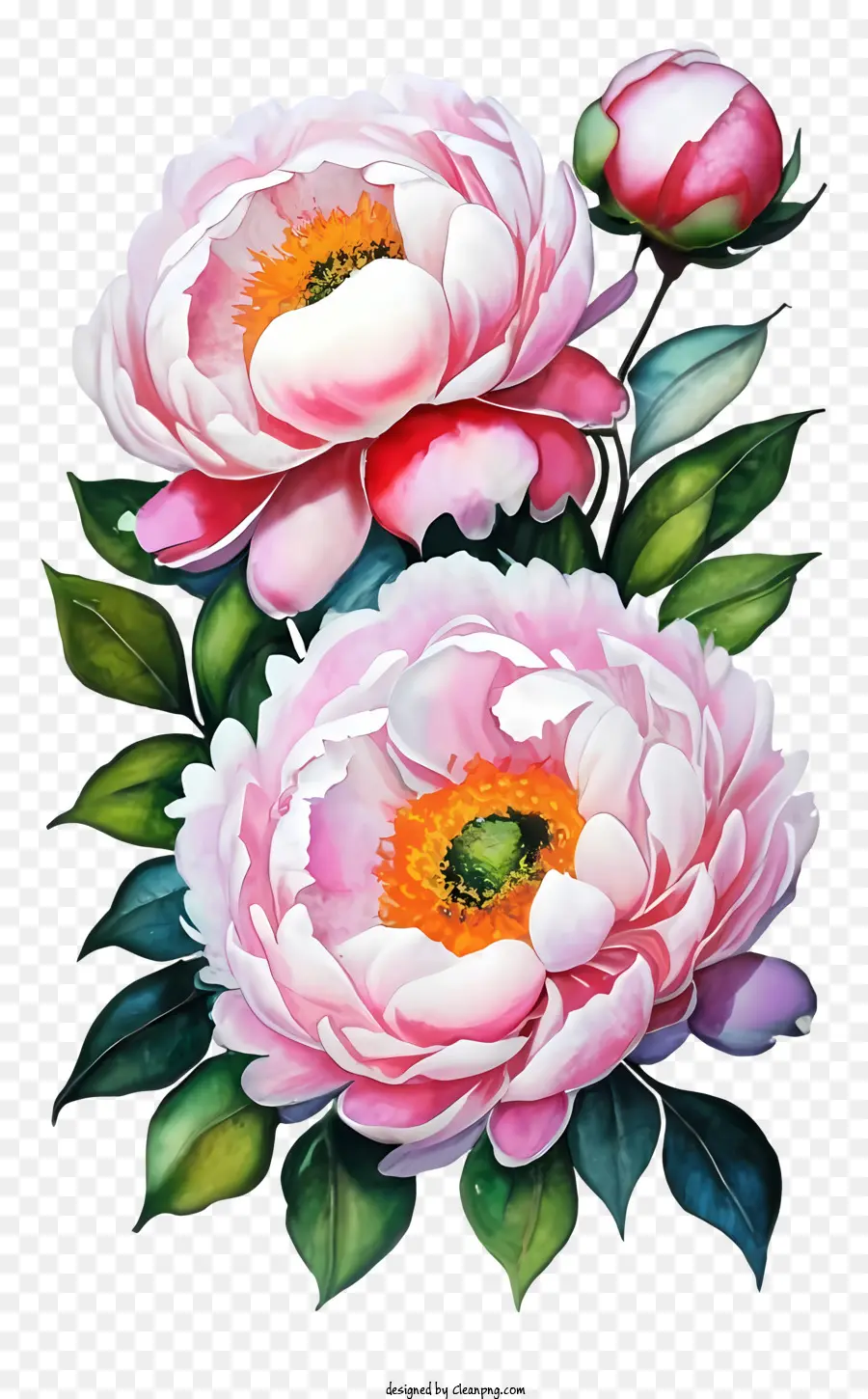 Blütenblätter - Nahaufnahme rosa Pfingstrotenblumen auf schwarzem Hintergrund