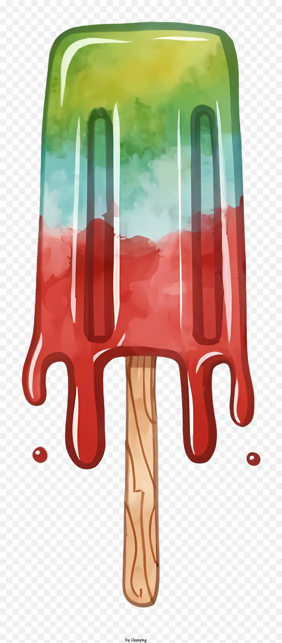 bức tranh màu nước popsicle stick nhỏ giọt đầy màu sắc - Bức tranh màu nước đầy màu sắc của popsicle đứng trên gậy