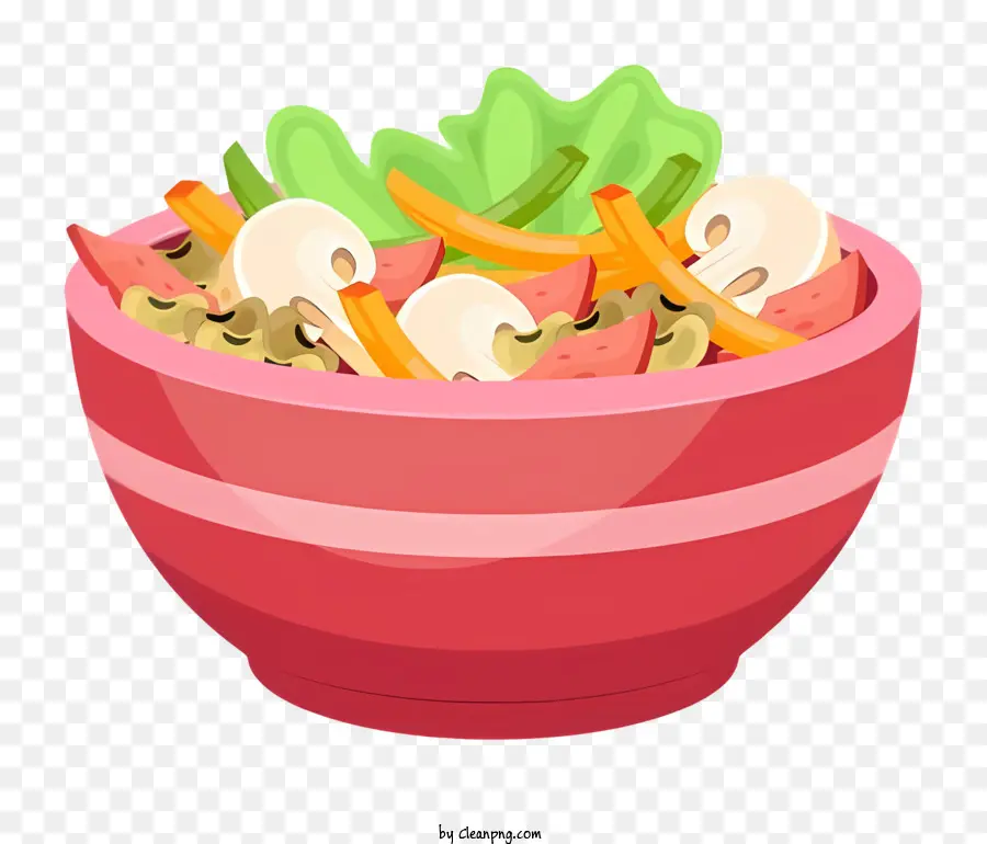Salat - Frische, lebendige Schüssel ansprechender, gesunder Salat