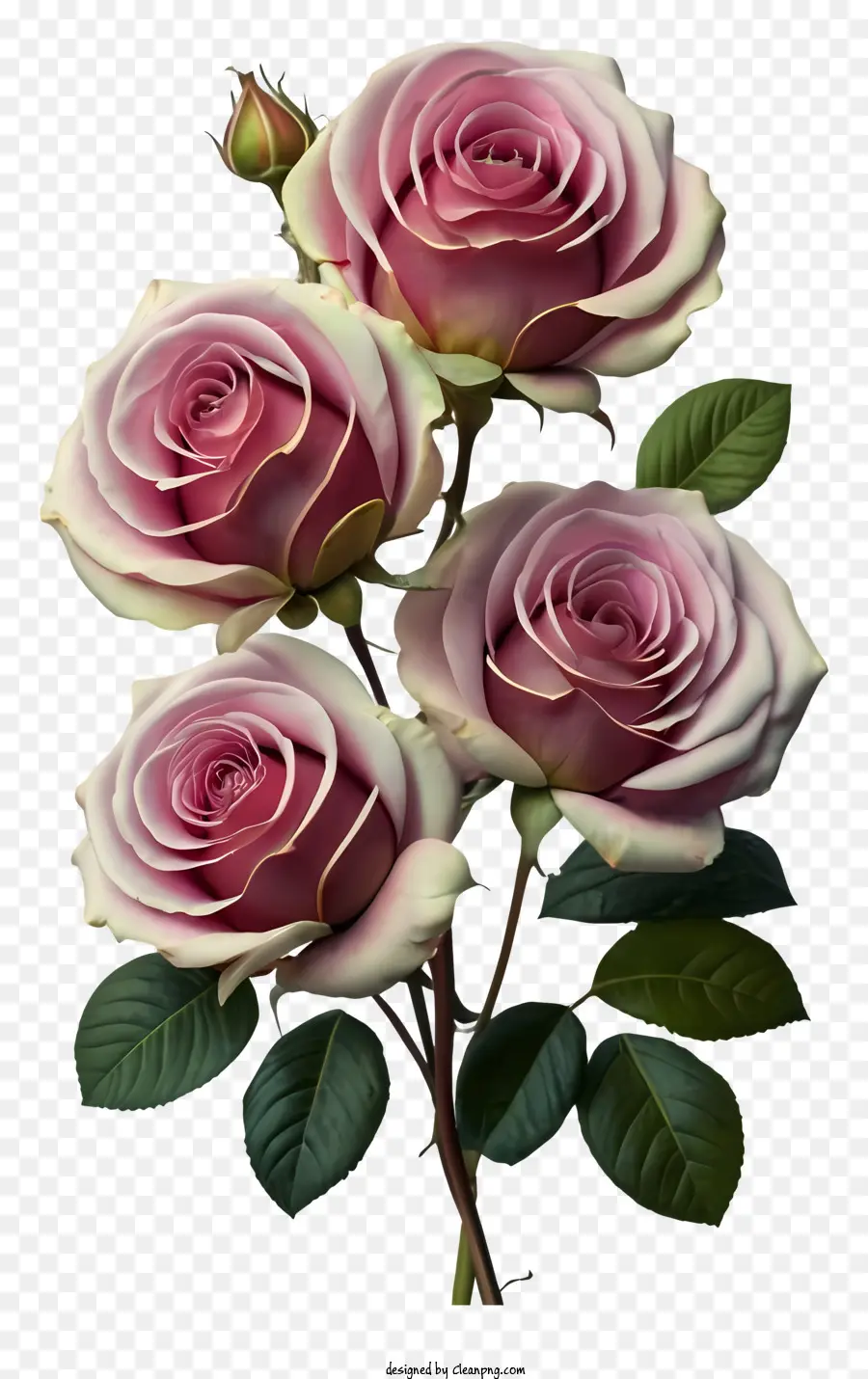 hoa hồng - Sự sắp xếp đối xứng của hoa hồng màu hồng với sự thanh lịch