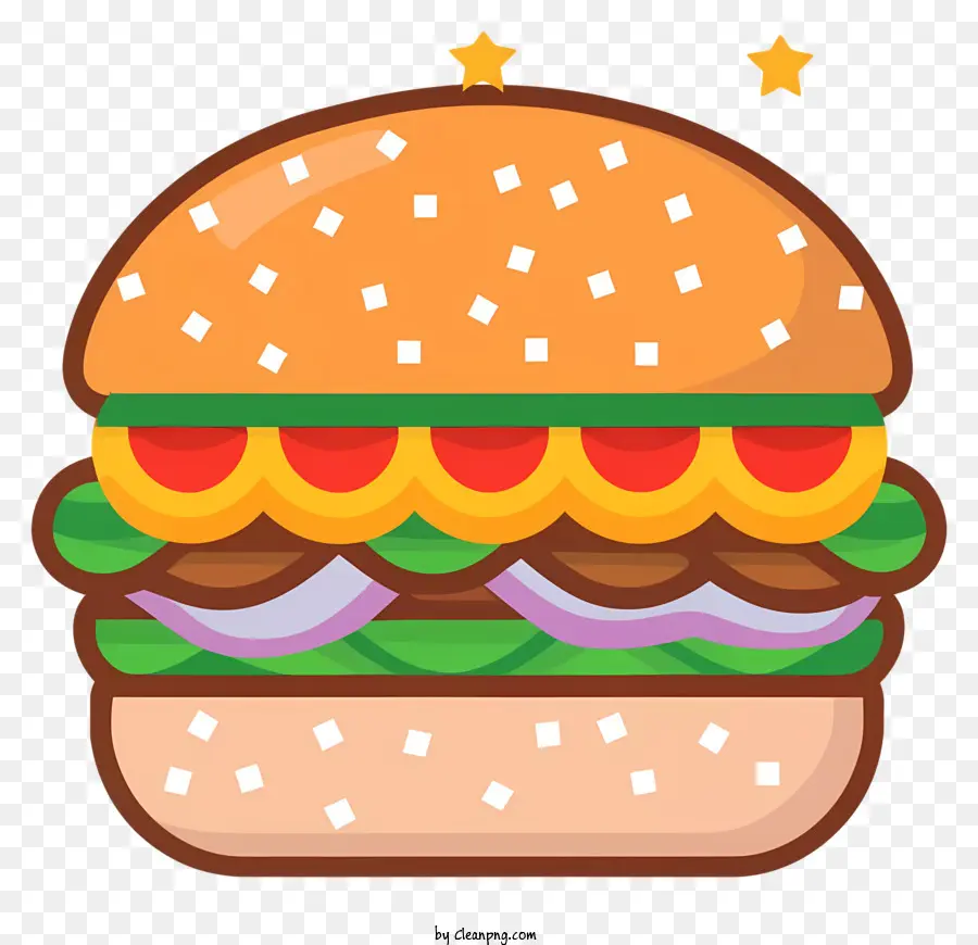 bánh hamburger - Hamburger thiết kế phẳng với sốt cà chua, mù tạt, mayo. 
Có thể chỉnh sửa