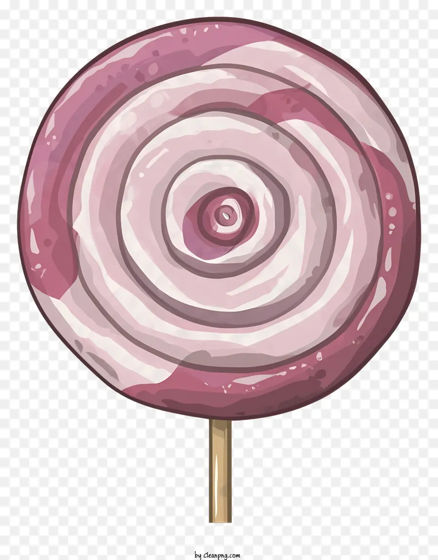 Lollipop Pink Lollipop Lollipop Swirl Design Stick Legno Bianco Centro - Lollipop di caramelle rosa sul bastone di legno con turbini