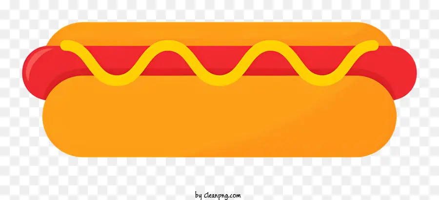 hot dog ketchup cipolle senape stilizzate - Rappresentazione stilizzata di un hot dog con condimenti