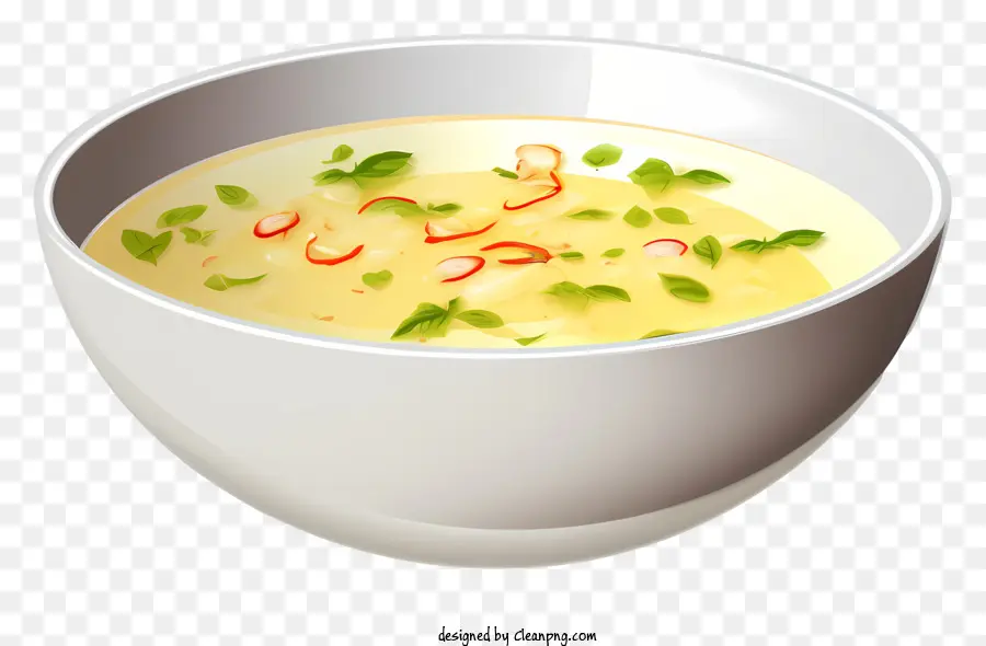Petersilie - Köstliche Suppe mit gelben Stücken und Kräutern
