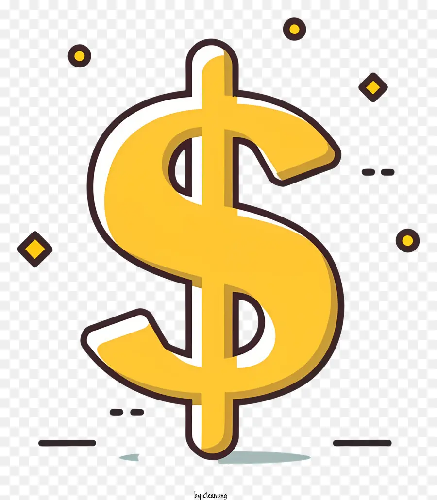 Geld Zeichen - Minimalistischer Dollar Zeichen Pfeil mit Sternen