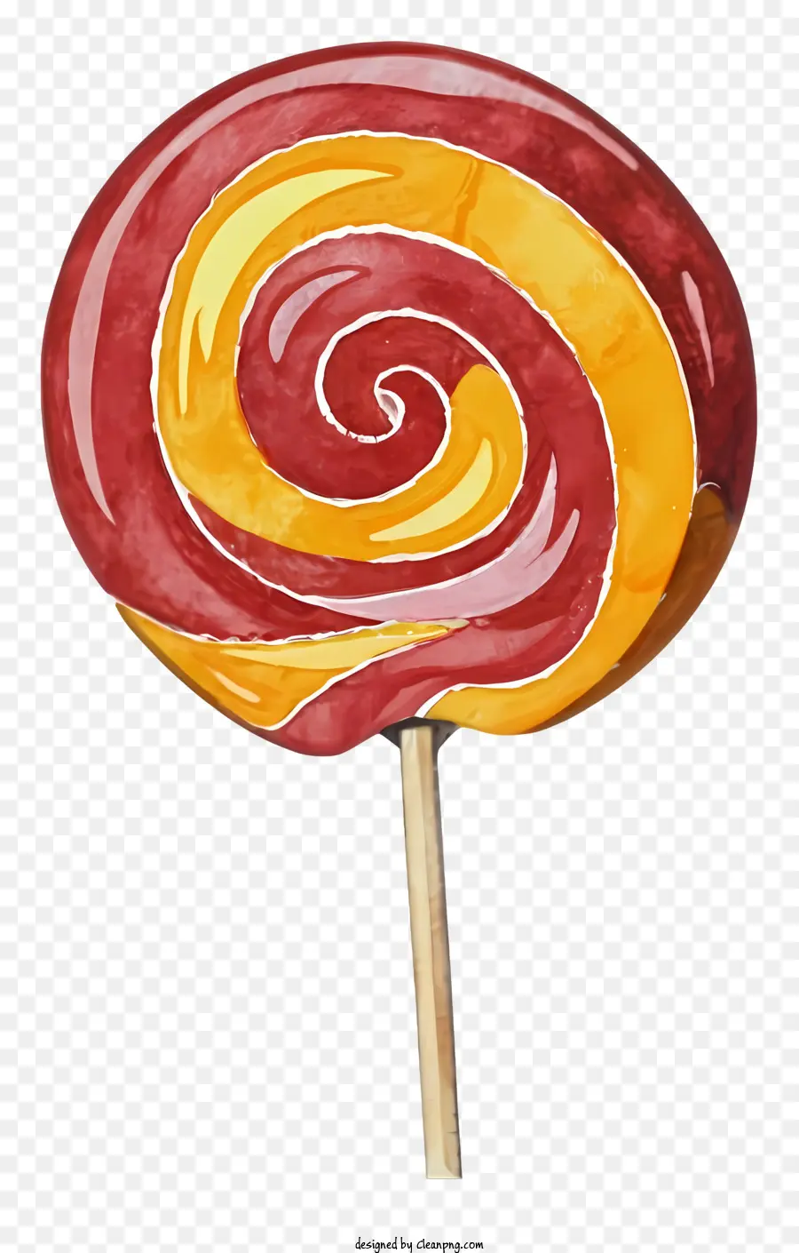 kẹo kẹo mút màu đỏ kẹo mút màu vàng kẹo me - Lollipop đầy màu sắc trên gậy với hình dạng cong