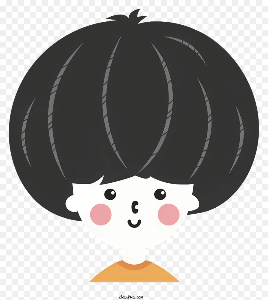 donna lunga camicia arancione per capelli neri sorridente piccola cicatrice - Donna amichevole con capelli neri e camicia arancione