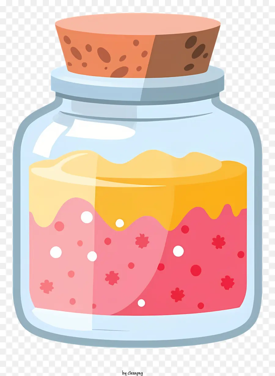 glass jar colored substances textured substances smearing spreading
